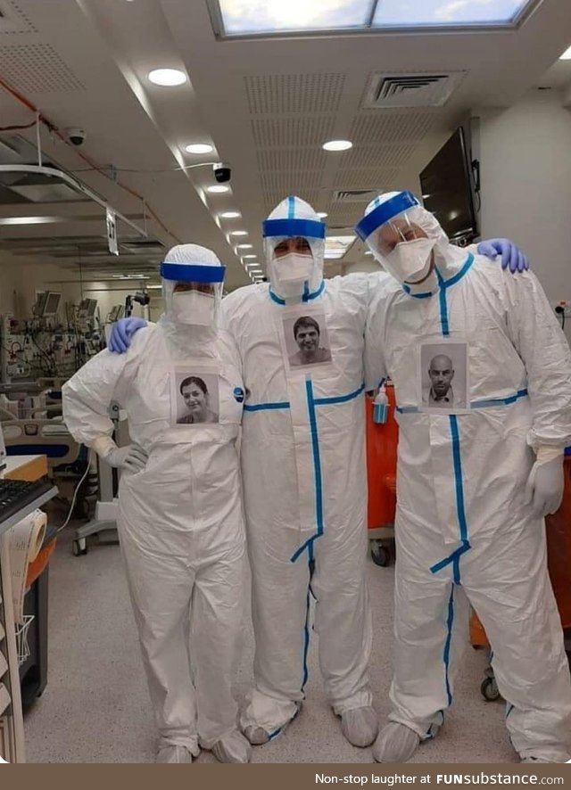 Doctors putting own pictures on PPE so patients can see who's treating them