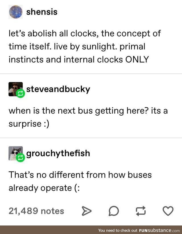 Abolishing all clocks