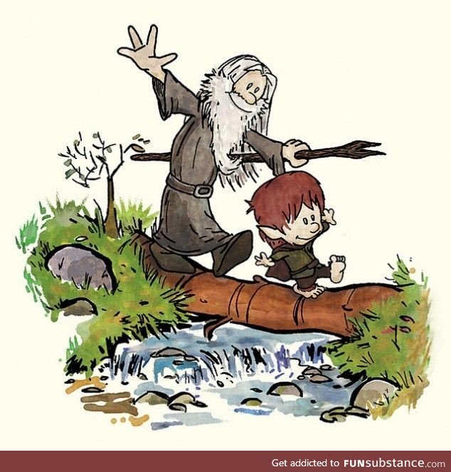 Calvin and Hobbes take on Bilbo and Gandolf