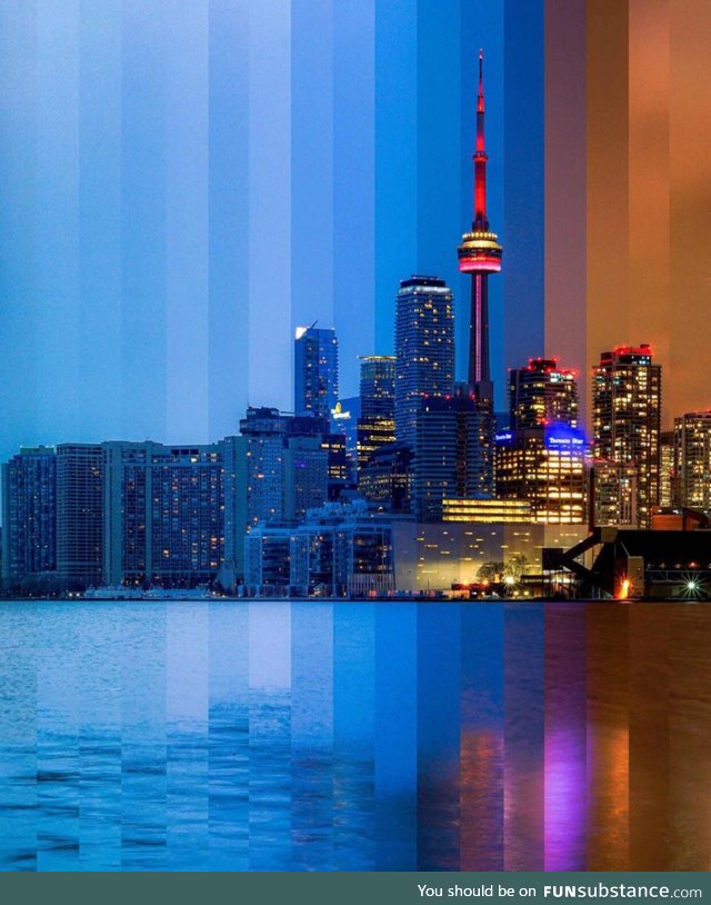 The different times of the day over Toronto