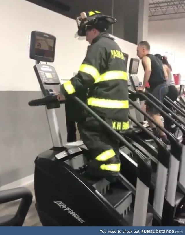 He climbed 110 flights of stairs in his gear on 9/11, to honor the firefighters who lost