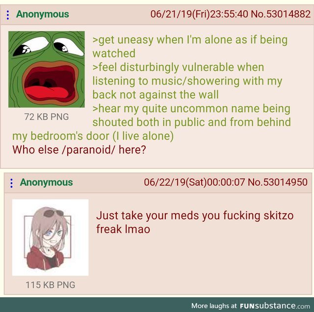 Anon is paranoid