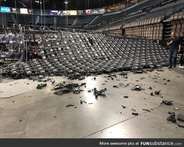 When a $300k video wall in Las Vegas decides to fall down