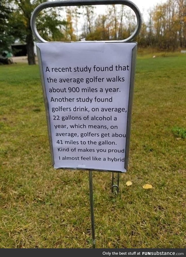 An interesting note found on a golf course