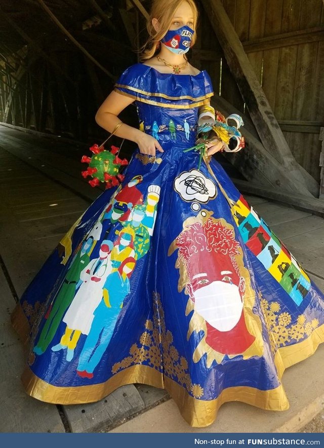 This young woman's 2020 duct tape prom dress is unbelievable