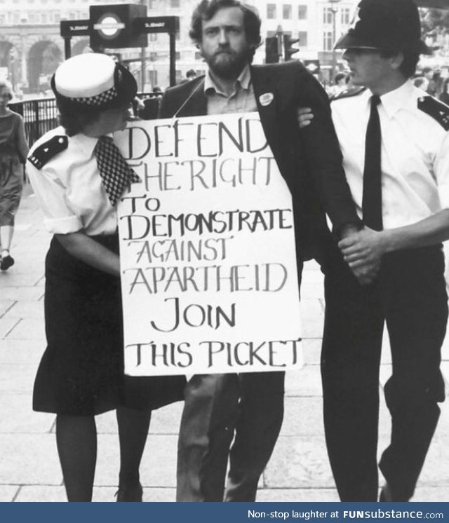 Jeremy Corbyn arrested for protesting apartheid South Africa