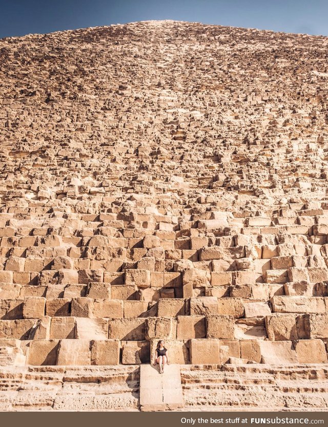 The scale of one of the Great Pyramids of Giza