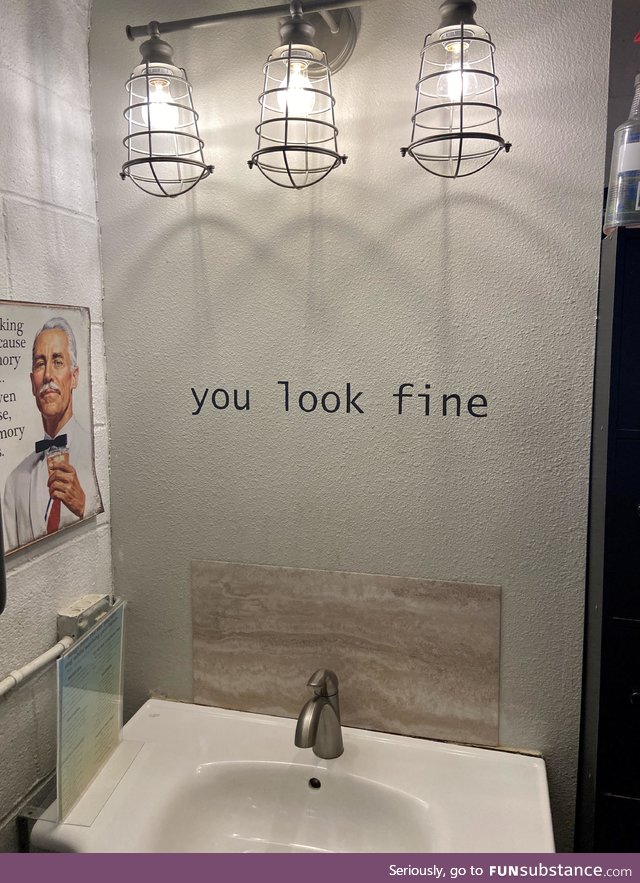 The bathroom with no mirror