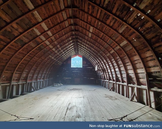 The upstairs of this antique barn
