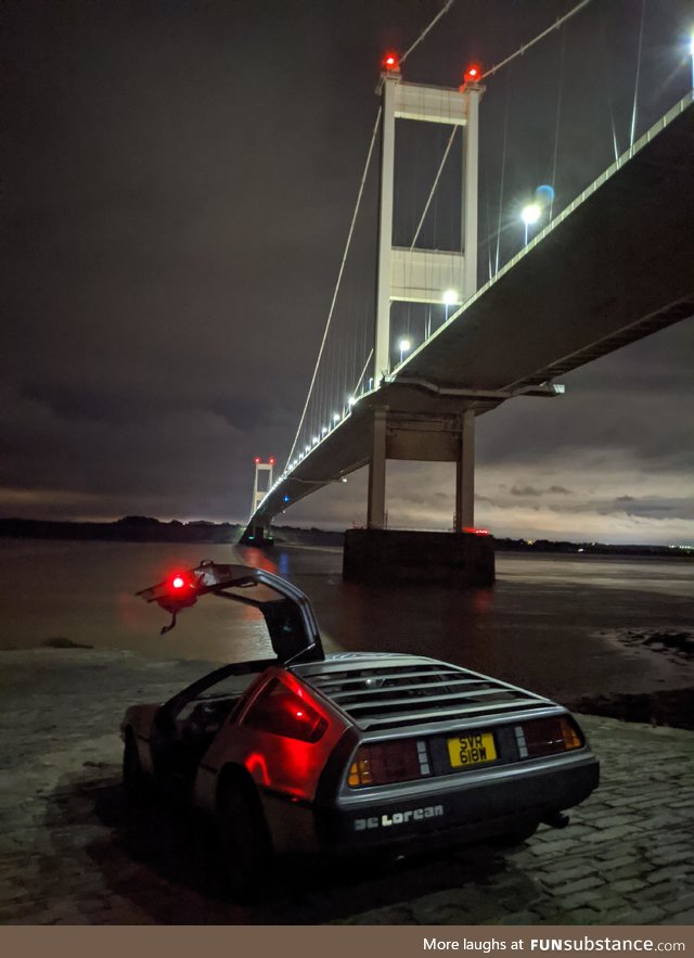 My friend and I drove to the old Severn Bridge to get some photos of his car last night