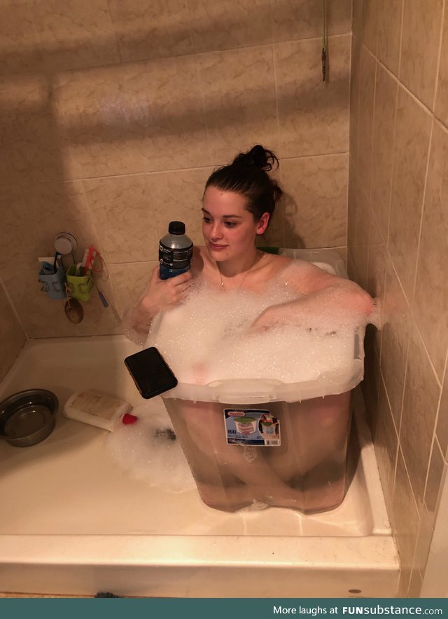 Crazy sore muscles but no bath tub? Improvise. Adapt. Overcome