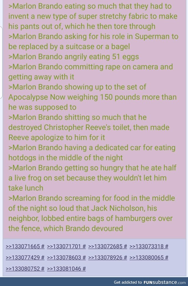Anon recalls the adventures of Marlon Brando