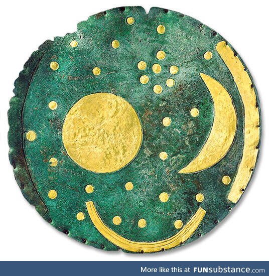 Nebra Sky Disc~ Bronze Age artefact from Germany.