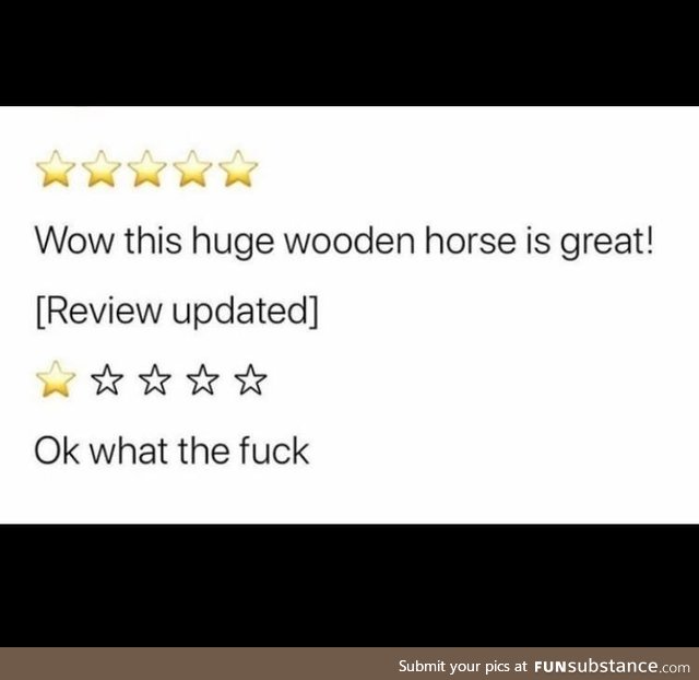 Nobody expects the wooden horse