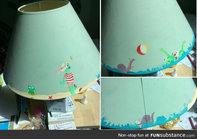 Hey @happy_frog I painted what looks like your vacations (+octopi) on an old lampshade