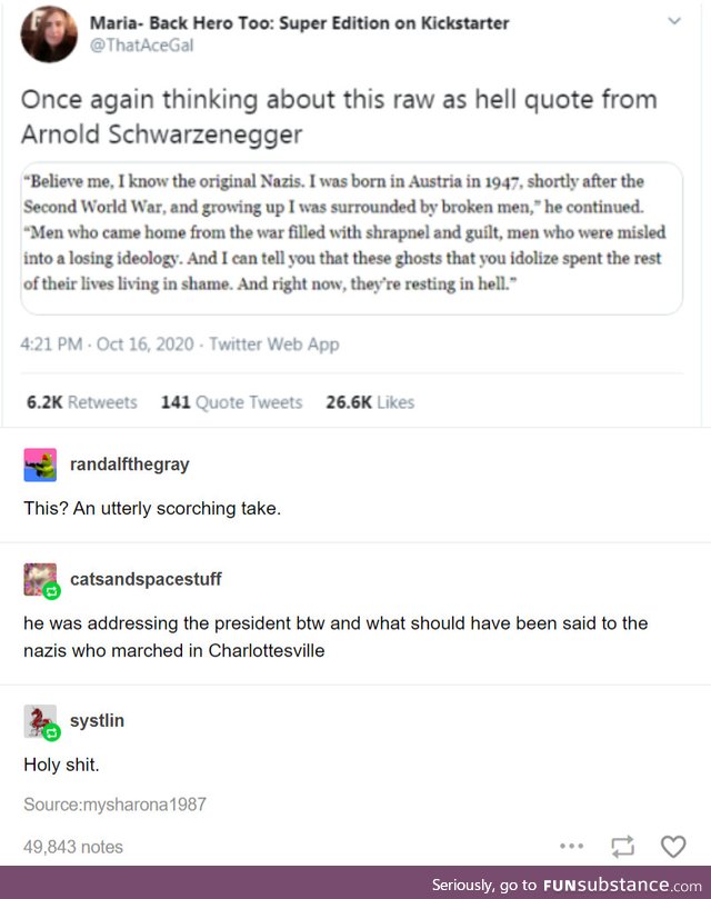 Arnold Schwarzenegger terminates the hate