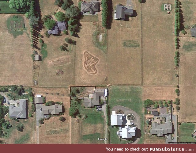 This guy pissed off his neighbor, who had a giant back yard and a lot of free time
