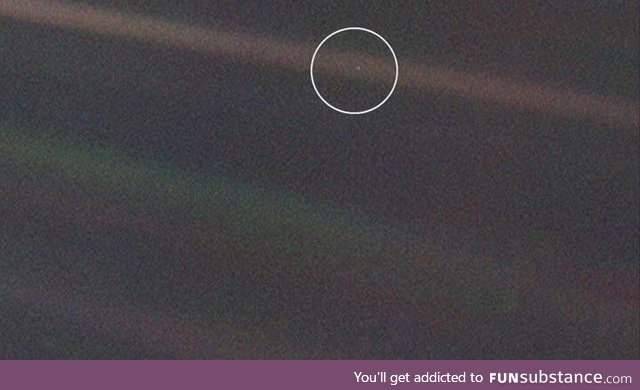 Earth as seen from voyager 3.7 billion miles away