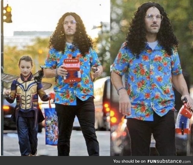 Paul Rudd’s daughter dressed as The Wasp and he dressed as...Weird Al Yankovic