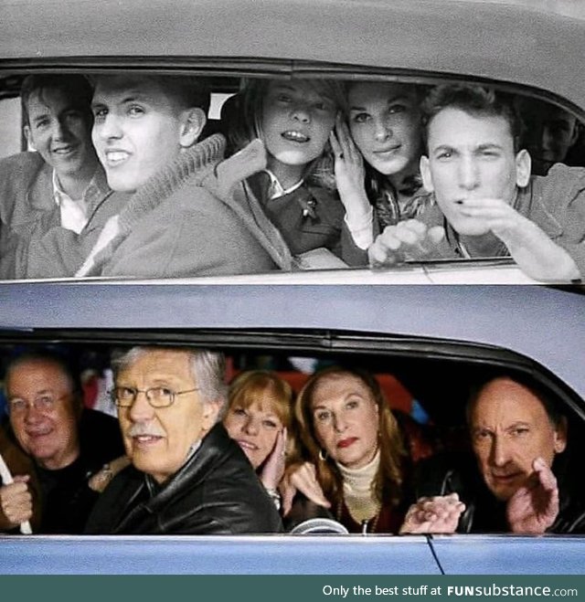 Teens were going to a Beatles concert, and got their picture taken by Ringo in the car