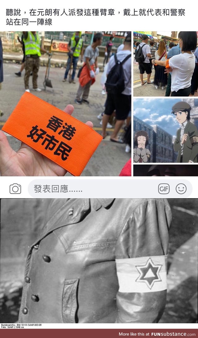 Pro-Beijing groups in HK disturbing “HK Good Citizen” armband to people, to show they