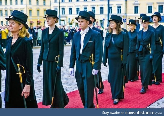 When you get your Doctorate in Finland you get a top hat and a sword for keeps