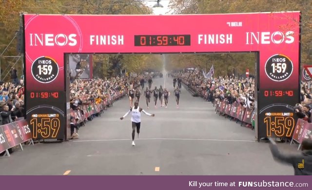 Eulid Kipchoge becomes the first man to ever run a sub 2 hour marathon
