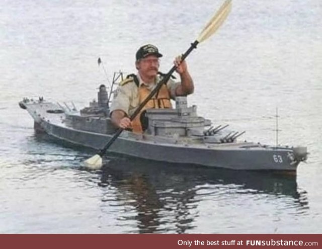 Admit it, you now want a battle ship kayak!