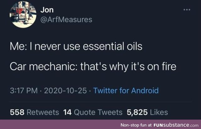 Never use essential oils