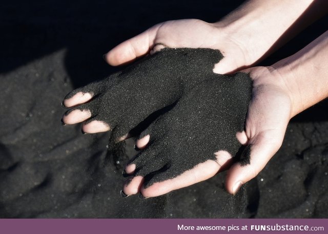 The iron-rich black sands of western New Zealand