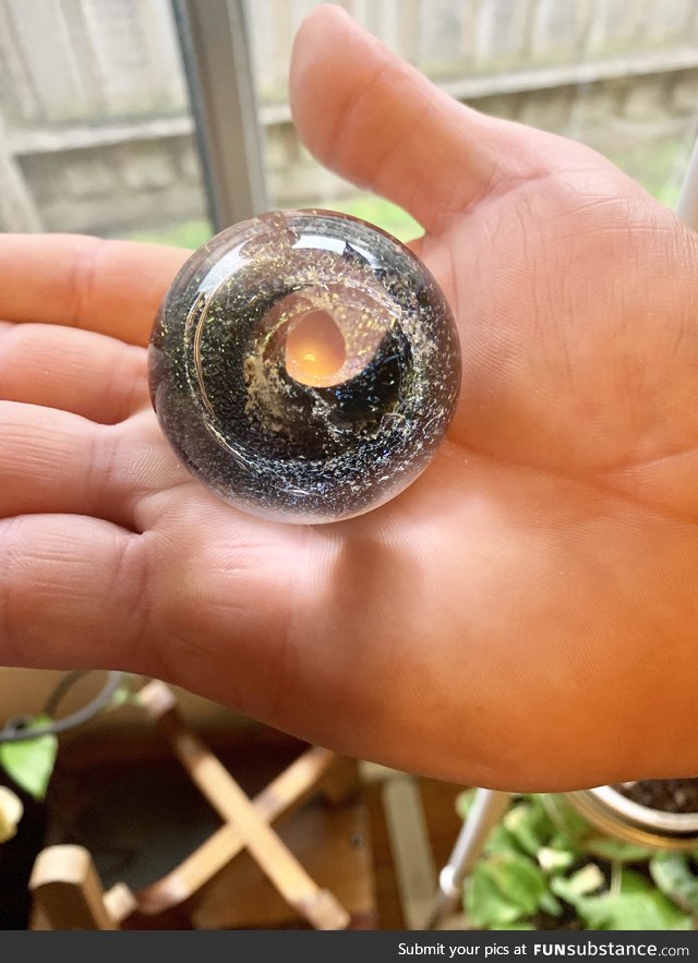I had some of my dogs ashes blown into a glass orb