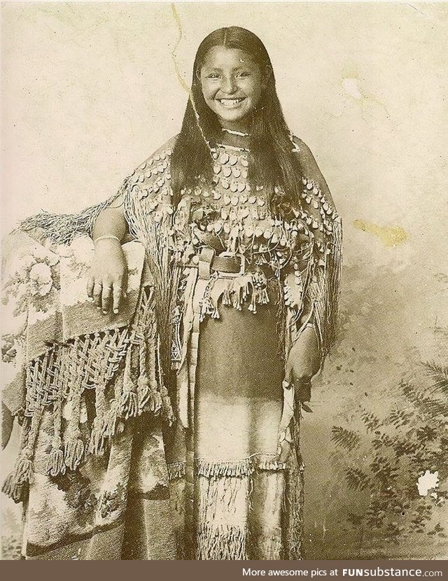 Rare photo of someone smiling in the 19th century, 1894, Oklahoma
