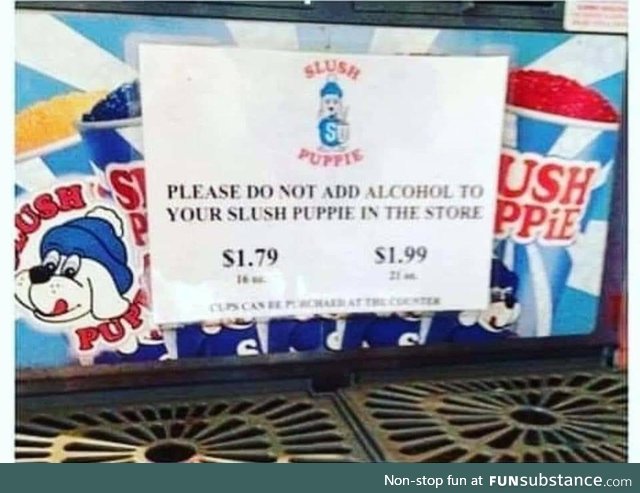 Seen on a slushy machine in my home town