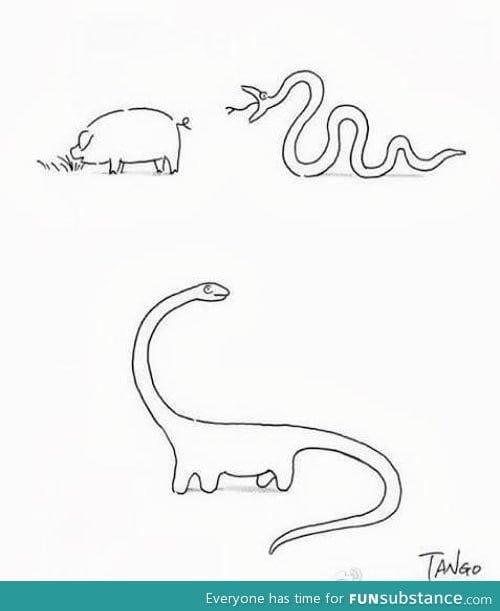 Snake becomes dinosaur