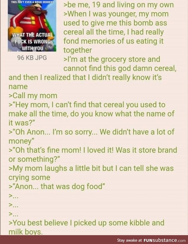 Anon buys cereal