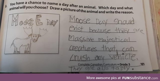 My Canadian friend’s daughter’s schoolwork. A+