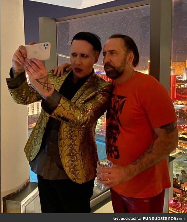 The crossover we've all been waiting for. Proof that Marilyn Manson and Nicholas Cage are