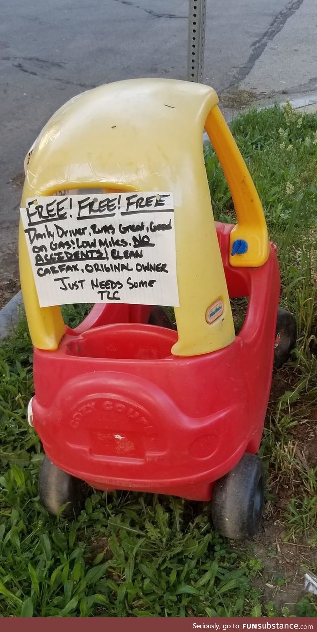 For sale up the street. Seems like a good deal