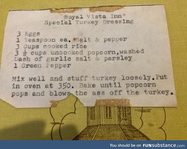 Grandma's old  turkey  recipe