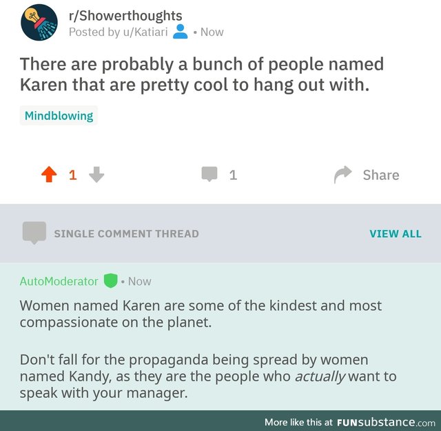 You hear that Karen? You're loved!