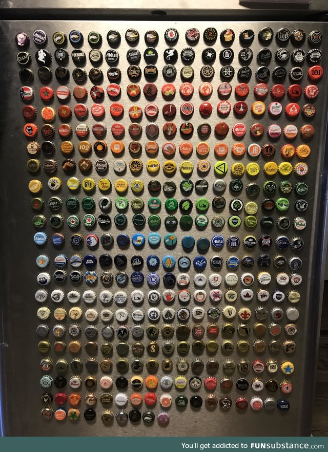 My bottle cap collection. Up to 366 different caps so far!