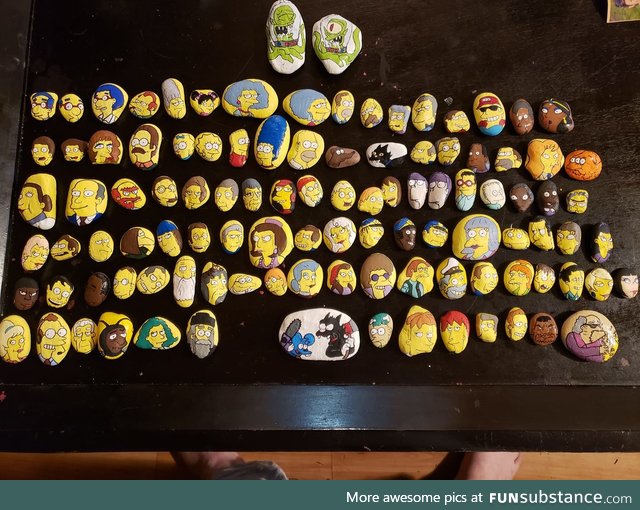 My friend went all out on her Simpsons rock collection