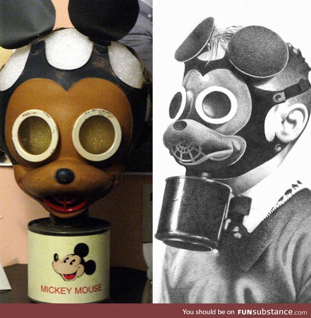 After the attack on Pearl Harbor, the US military issued Mickey Mouse gas masks to kids