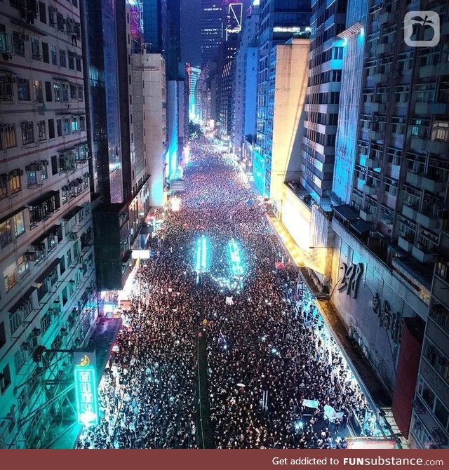 2 million protesters in Hong Kong, fighting for their democracy and their freedom!