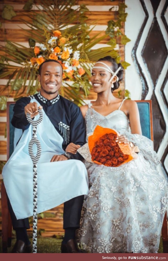 Rwandan traditional wedding wear. My brother and sister-in-law this past weekend