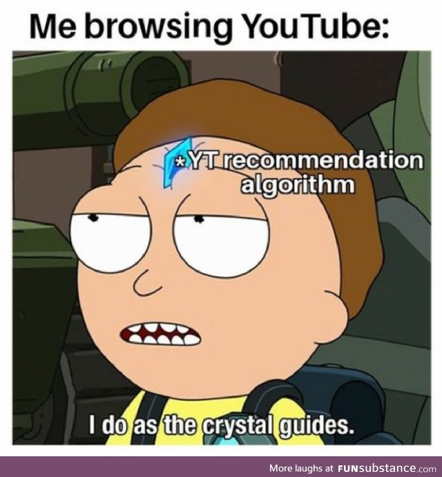 YouTube Recommendations found their frequency, crystals speak to me