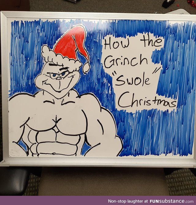 I was asked to draw the Grinch for my office