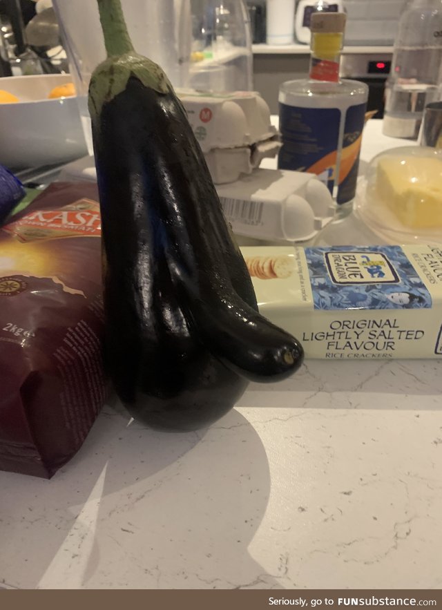 We got a slightly odd eggplant/aubergine today.