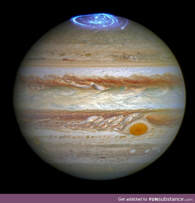 The aurora of Jupiter. Captured by Hubble