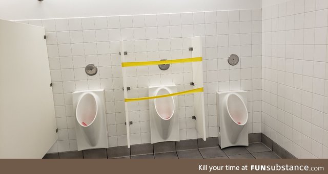 Completely unnecessary IKEA. Men have been social distancing in bathrooms since the